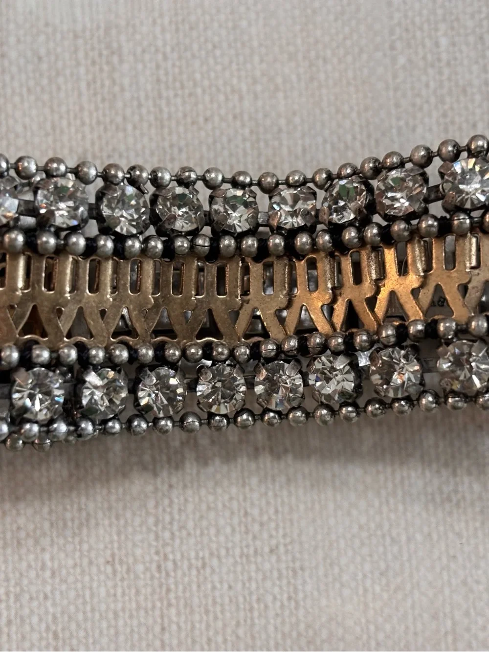 Stella & Dot Petra Crystal Statement Bracelet - Gold and Silver- retired